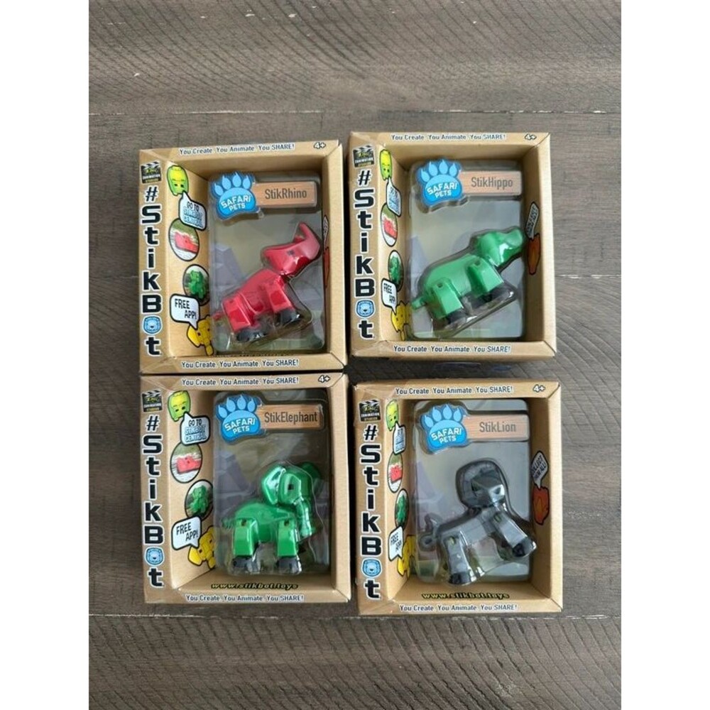Stikbot Safari Animals Toys Lot of 4